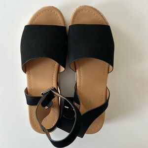 Soda Black Espadrille Sandals
